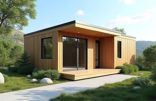 Modern tiny house yazlık dış mekan görünüm